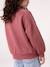 Sweatshirt with round neck for girls mauve+pale pink 