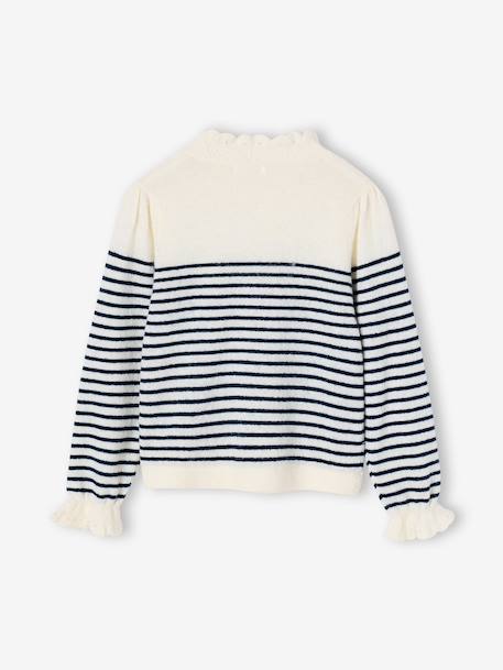 High-neck jumper for girls ecru 