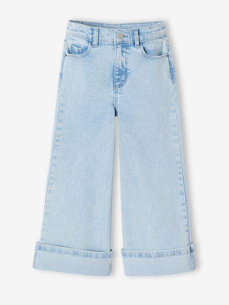 Wide-leg jeans for girls bleached denim 