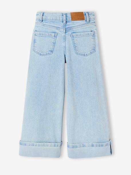 Wide-leg jeans for girls bleached denim 
