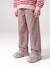 Wide-leg trousers for girls mauve+purple clover 