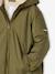 Long hooded windbreaker for boys olive 