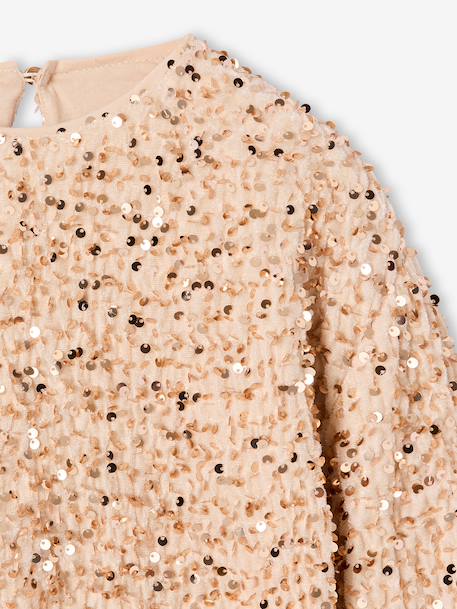 Sequin sweatshirt for girls gold 