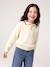 Long-sleeved polo jumper for girls ecru 