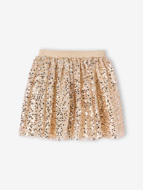 Sequin skirt for girls gold 