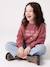 Sweatshirt with round neck for girls mauve+pale pink 