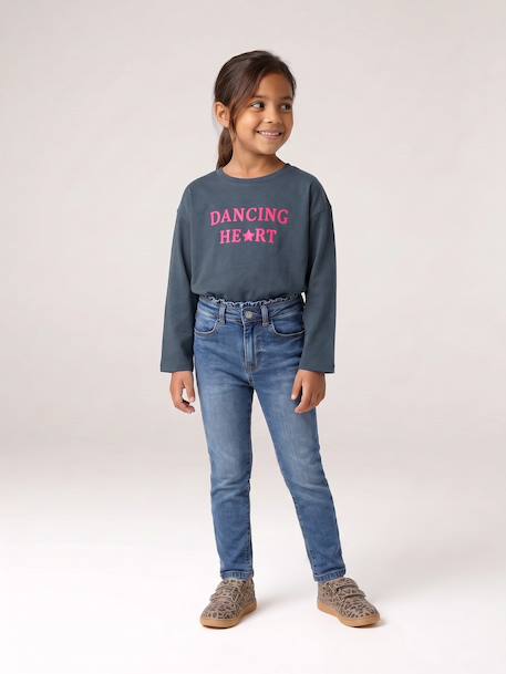 Slim-fit jeans for girls light blue+medium blue 