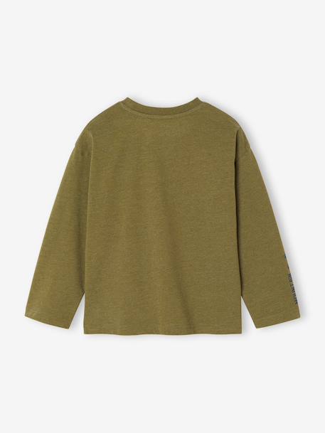 Long-sleeved T-shirt with slogan print for boys anthracite+pistachio+yellow 