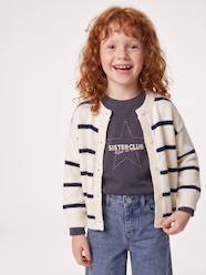 -Long-sleeved knitted cardigan for girls