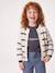 Long-sleeved knitted cardigan for girls ecru+lavender+sage green 