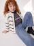 Long-sleeved knitted cardigan for girls ecru+lavender+sage green 