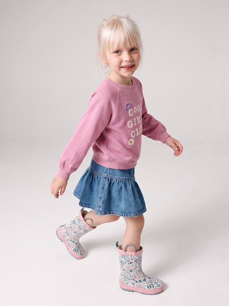 Sweatshirt with front motif for girls mauve 