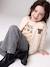 Varsity-Style Fleece Jacket for Girls beige+marl grey+navy blue 