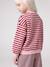 Long-sleeved sweatshirt for girls ecru+red 