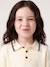 Long-sleeved polo jumper for girls ecru 