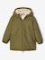 Long hooded windbreaker for boys olive 