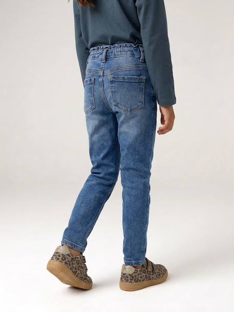 Slim-fit jeans for girls light blue+medium blue 