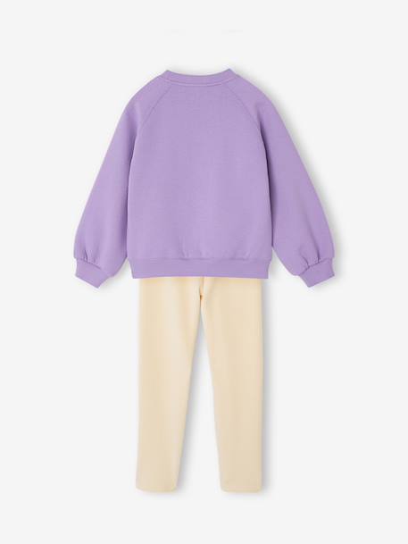 Sweatshirt and leggings set for girls ecru 