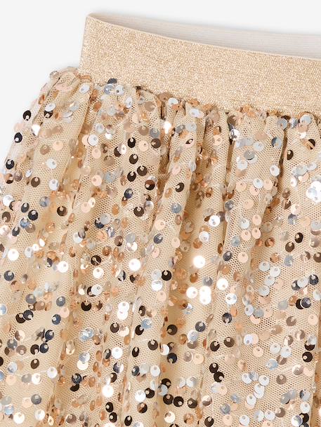 Sequin skirt for girls gold 