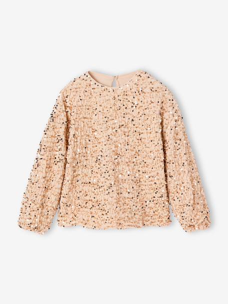 Sequin sweatshirt for girls gold 