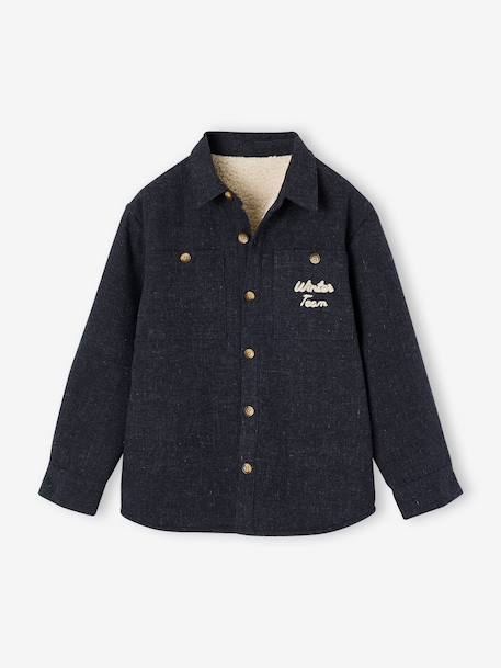Long-sleeved lined shirt for boys marl grey 