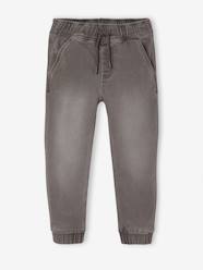 -Denim-Effect Fleece Joggers, Easy to Put On, for Boys