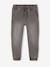 Denim-Effect Fleece Joggers, Easy to Put On, for Boys Denim Blue+light grey denim 