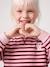 Long-sleeved sweatshirt for girls ecru+red 