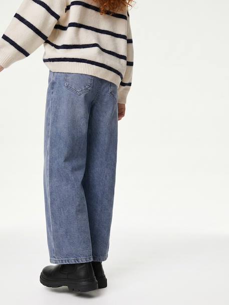 Wide-leg trousers in girls' colours green+grey blue+grey green+plum+rose 