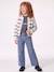Wide-leg trousers in girls' colours green+grey blue+grey green+plum+rose 