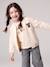 Varsity-Style Fleece Jacket for Girls beige+marl grey+navy blue 
