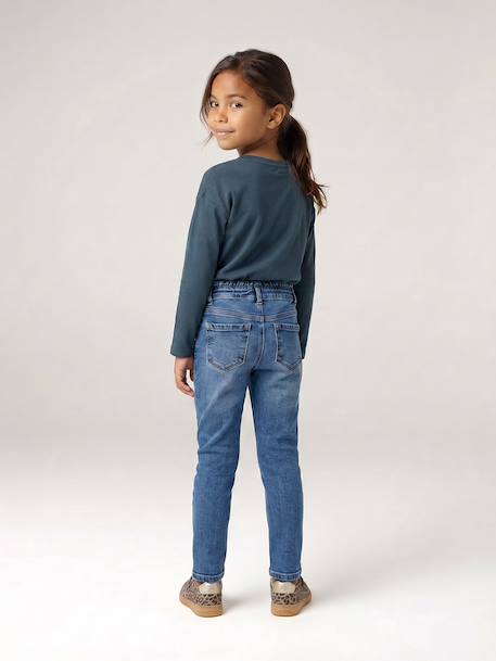 Slim-fit jeans for girls light blue+medium blue 