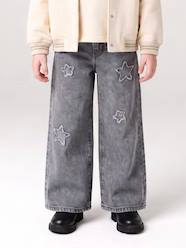 Girls-Jeans-Girl's wide-leg star jeans