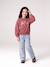 Wide-leg trousers for girls bleached denim+medium blue 