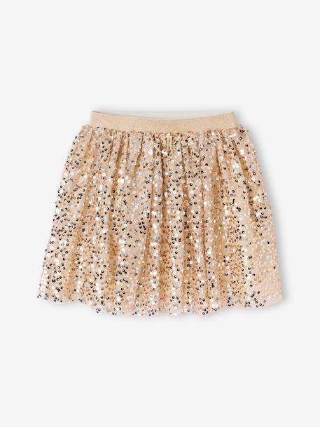 Sequin skirt for girls gold 