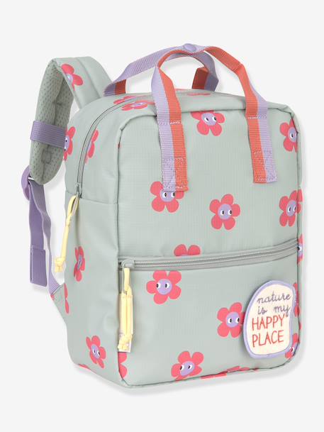 Square backpack for kids LASSIG blue+rose 