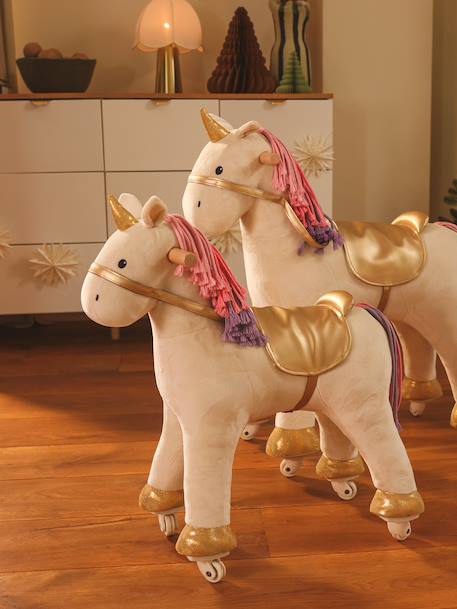 Horse on Wheels in FSC® Wood Big Horse+ecru+Small Horse+white 