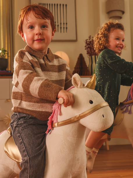 Horse on Wheels in FSC® Wood Big Horse+ecru+Small Horse+white 