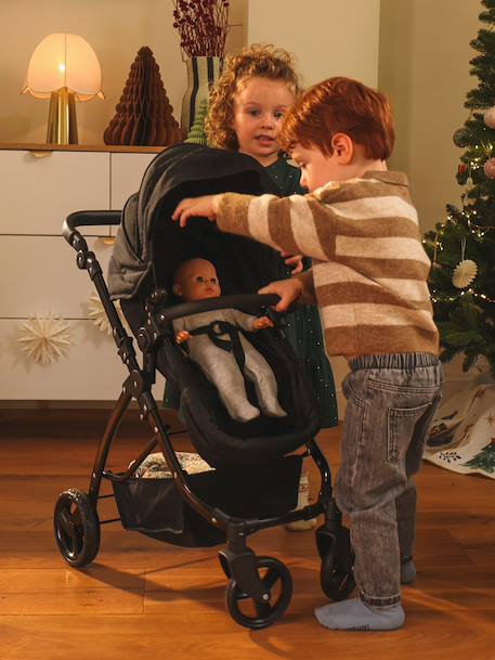 3-in-1 doll pram black 