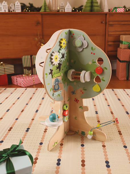 4 Season Activity Tree in FSC®100% Wood green+YELLOW MEDIUM SOLID WTH DESIGN 