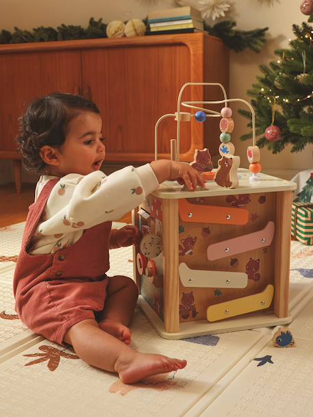 Large FSC® wooden 4 seasons activity cube multicoloured+wood 