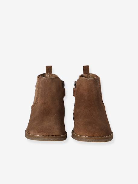 Pair of baby first steps boots black+brown+golden yellow 