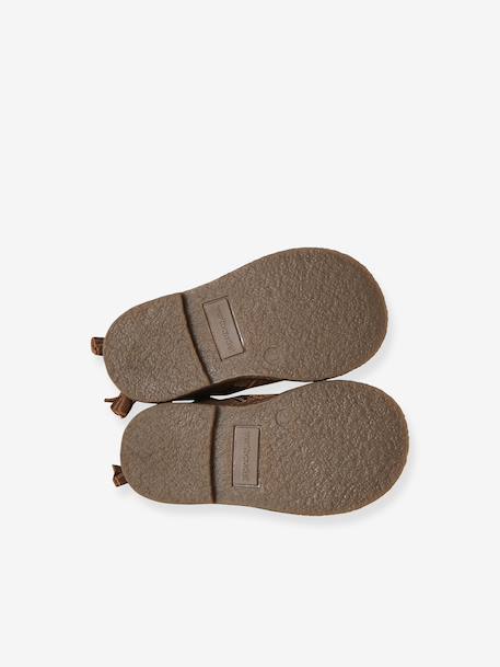 Pair of baby first steps boots black+brown+golden yellow 