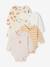 Pack of 5 long-sleeved bodysuits for newborns beige 