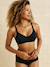 Pack of 2 Cotton Triangle Bras, Nursing Special BLACK DARK SOLID 