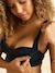 2 Wireless Nursing Bras in Organic Cotton BLACK DARK SOLID+GREY DARK SOLID+rosy 
