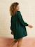 Dress in Printed Cotton Gauze, Maternity & Nursing Special Dark Green 