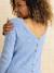 Reversible Front/Back Jumper, Maternity & Nursing BLUE MEDIUM SOLID+old rose 