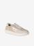 Pair of girls leather trainers beige+brown+golden yellow 