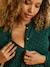 Dress in Printed Cotton Gauze, Maternity & Nursing Special Dark Green 